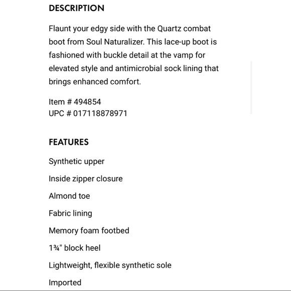 NIB Soul Naturalizer Quartz Black Leather Lace Up Zip Ankle Combat Boots 8M - Picture 12 of 12